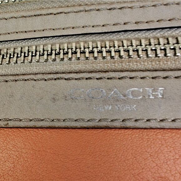 Coach Colorblock Orange and Grey Wristlet with Callouts - Picture 9 of 10